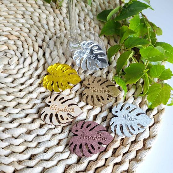 Personalizēts dekors glāzei Lapa